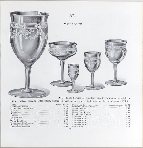 Illustrated price catalogue of fine china, crystal, artwares  and home furnishings, Higgins &amp; Seiter (New York, NY), Illustrations: photomechanical process