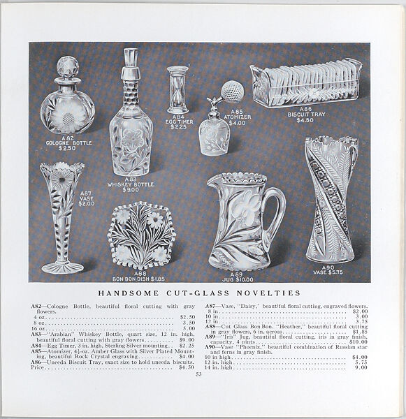 Illustrated price catalogue of fine china, crystal, artwares  and home furnishings, Higgins &amp; Seiter (New York, NY), Illustrations: photomechanical process
