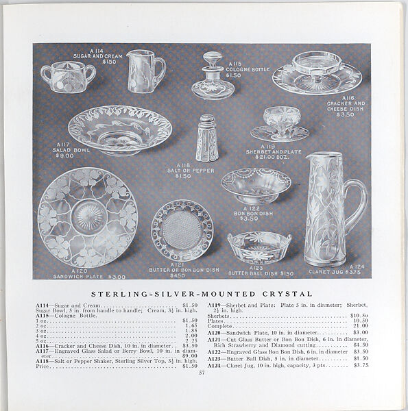 Illustrated price catalogue of fine china, crystal, artwares  and home furnishings, Higgins &amp; Seiter (New York, NY), Illustrations: photomechanical process