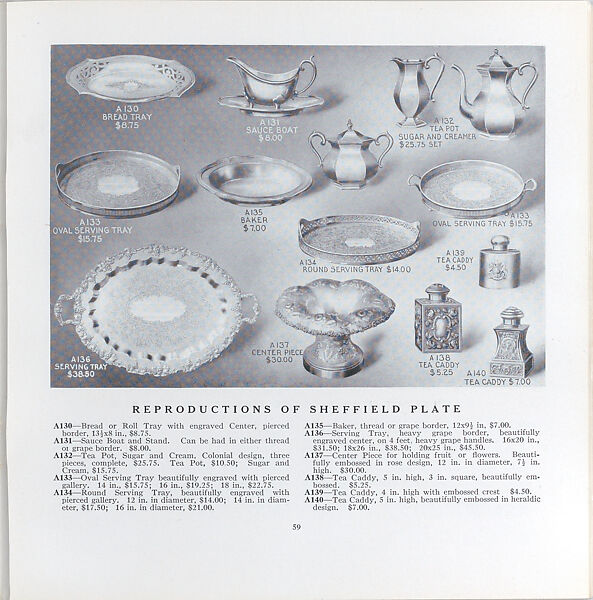 Illustrated price catalogue of fine china, crystal, artwares  and home furnishings, Higgins &amp; Seiter (New York, NY), Illustrations: photomechanical process