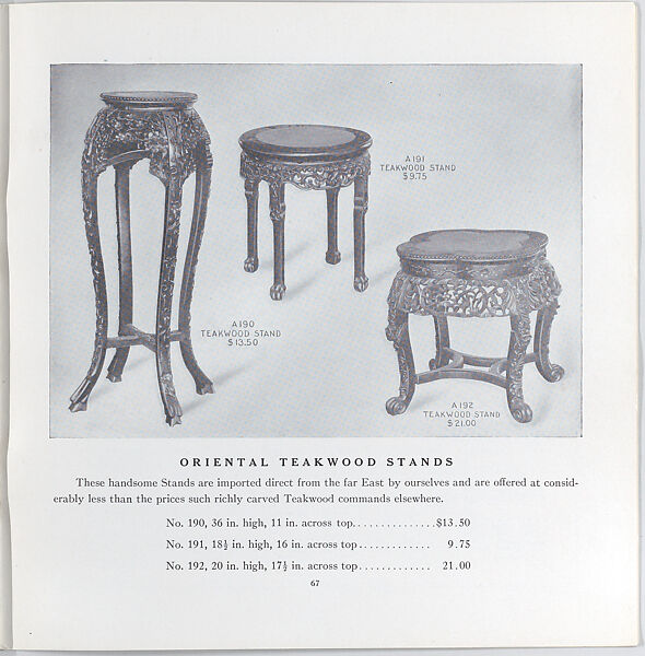 Illustrated price catalogue of fine china, crystal, artwares  and home furnishings, Higgins &amp; Seiter (New York, NY), Illustrations: photomechanical process