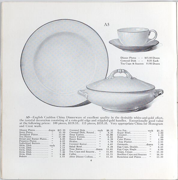 Illustrated price catalogue of fine china, crystal, artwares  and home furnishings, Higgins &amp; Seiter (New York, NY), Illustrations: photomechanical process