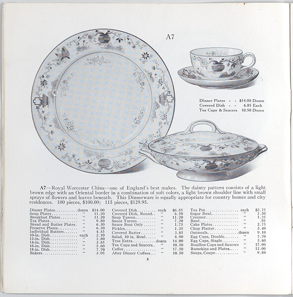 Illustrated price catalogue of fine china, crystal, artwares  and home furnishings, Higgins &amp; Seiter (New York, NY), Illustrations: photomechanical process
