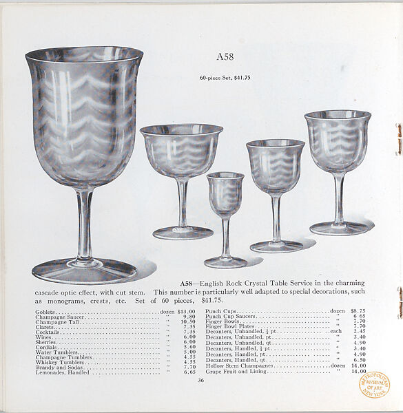 Illustrated price catalogue of fine china, crystal, artwares  and home furnishings, Higgins &amp; Seiter (New York, NY), Illustrations: photomechanical process
