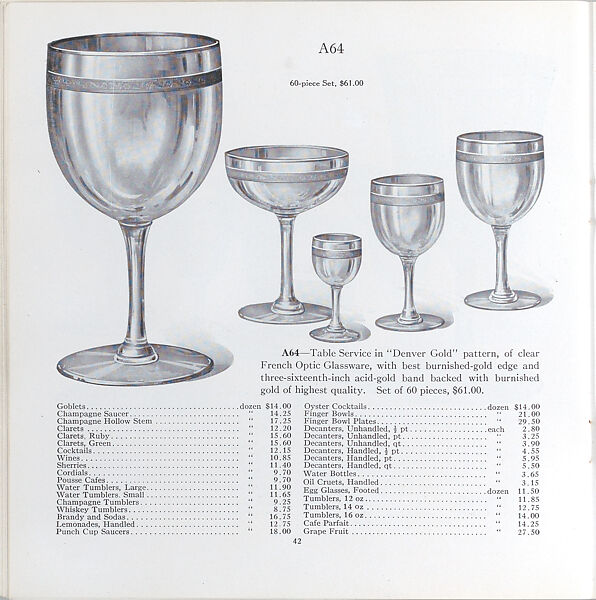 Illustrated price catalogue of fine china, crystal, artwares  and home furnishings, Higgins &amp; Seiter (New York, NY), Illustrations: photomechanical process