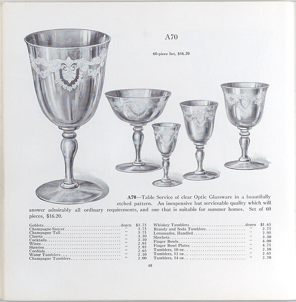 Illustrated price catalogue of fine china, crystal, artwares  and home furnishings, Higgins &amp; Seiter (New York, NY), Illustrations: photomechanical process