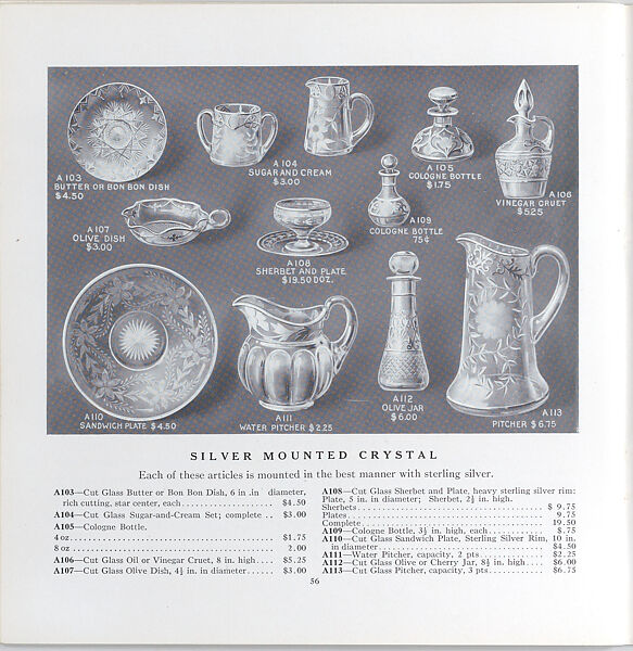 Illustrated price catalogue of fine china, crystal, artwares  and home furnishings, Higgins &amp; Seiter (New York, NY), Illustrations: photomechanical process