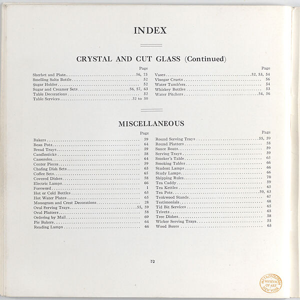 Illustrated price catalogue of fine china, crystal, artwares  and home furnishings, Higgins &amp; Seiter (New York, NY), Illustrations: photomechanical process