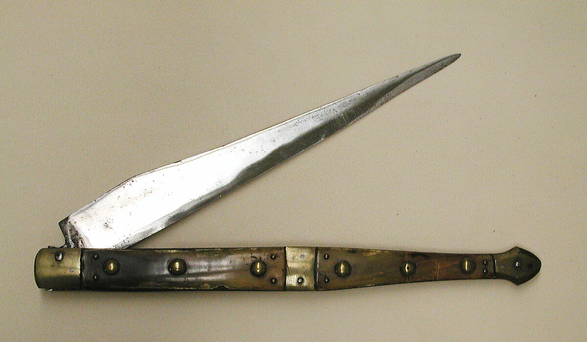 Clasp Knife, Steel, horn, brass, Spanish 