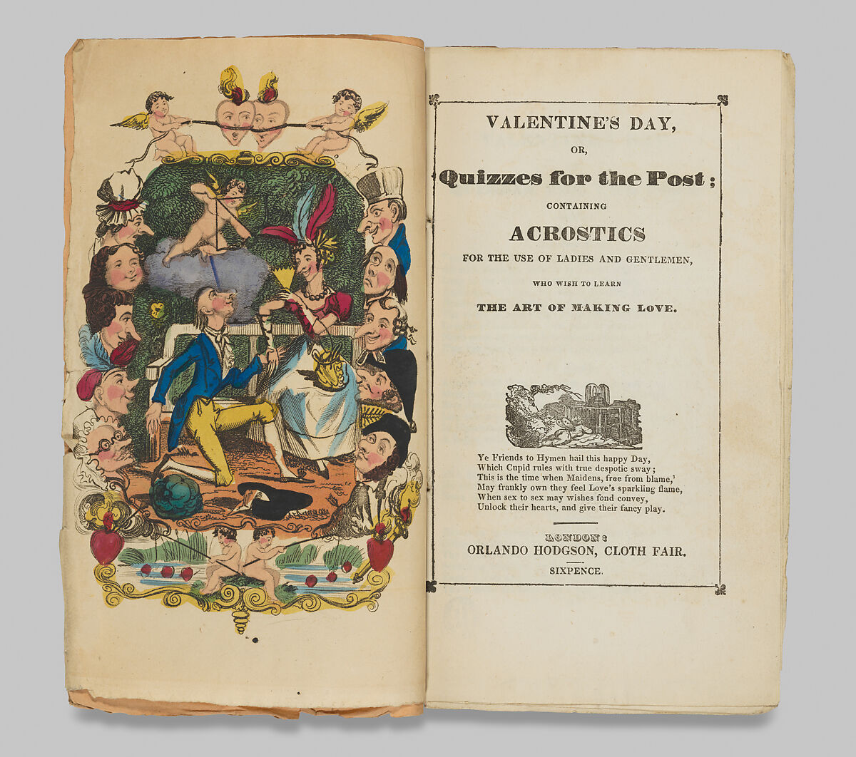 Valentine's Day, or Quizzes for the Post; Containing Acrostics for the Use of Ladies and Gentlemen, Who Wish to Learn the Art of Making Love, Orlando Hodgson (British, active 1810–50), Illustrations: etching 