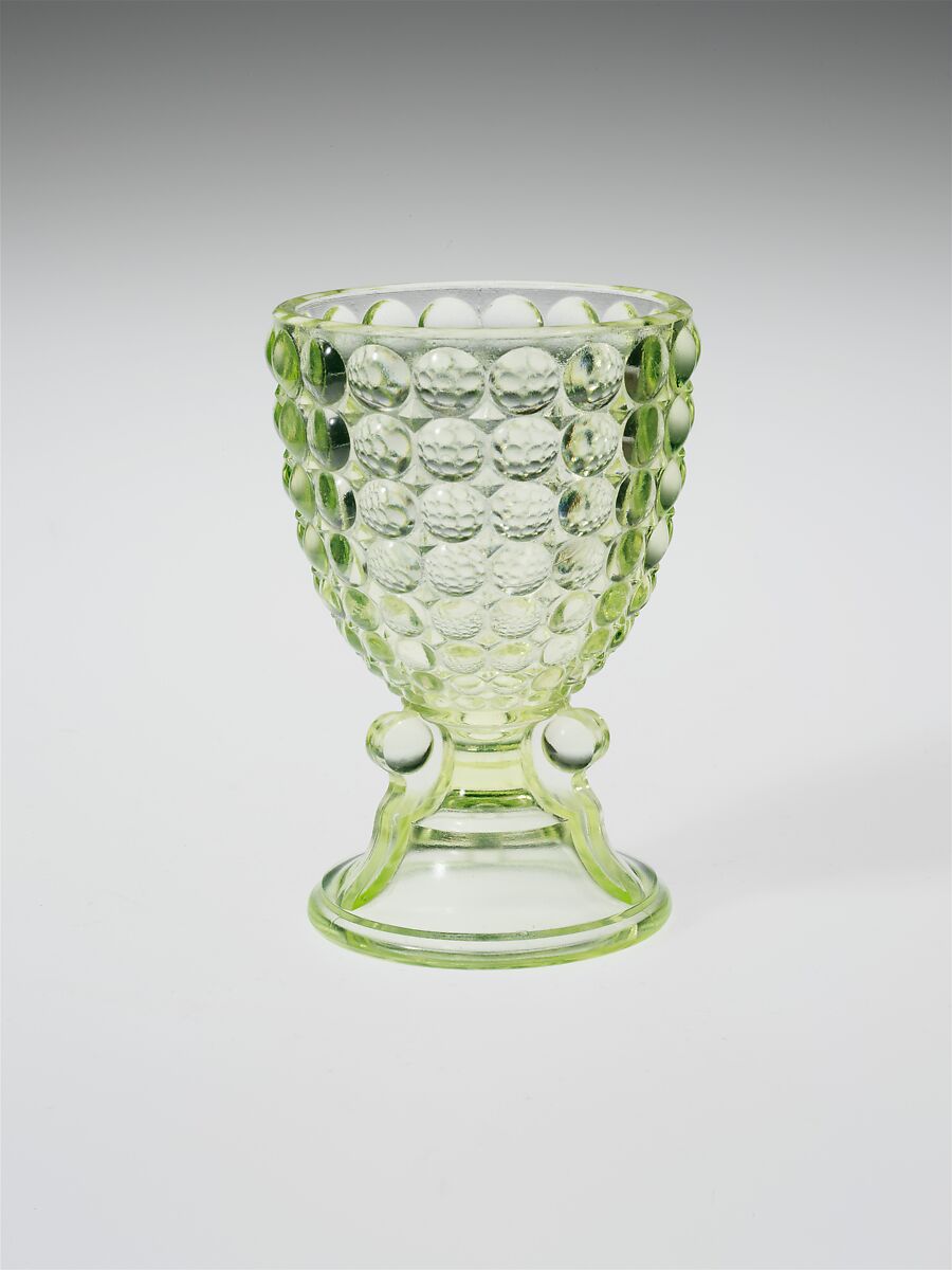 Egg Cup, Adams and Company, Pressed yellow glass, American 