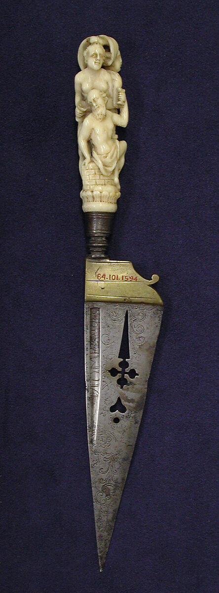 Knife, Steel, ivory, brass, blade, Italian; hilt, Dutch 