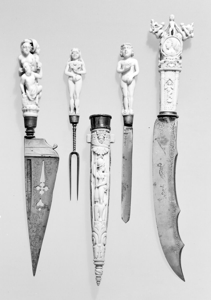 Knife, Steel, ivory, brass, blade, Italian; hilt, Dutch