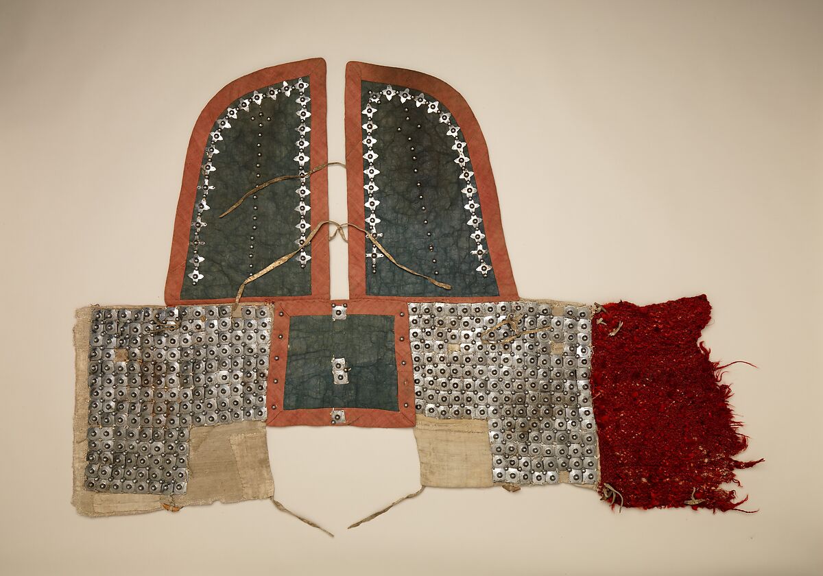 Crinet and Shoulder Defense for a Horse, Textile (wool, cotton), iron, leather, hair (yak), horn or wood, Western Tibetan 