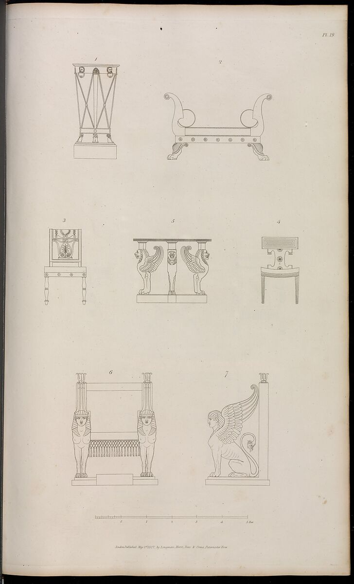 Household Furniture and Interior Decoration, Thomas Hope (British (born Holland), Amsterdam 1769–1831 London), Engraving and etching