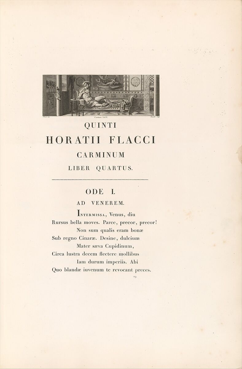 Opera, Horace (Roman, Venusia 65 BCE–8 BCE Rome), Printed book with engraved headpiece illustrations