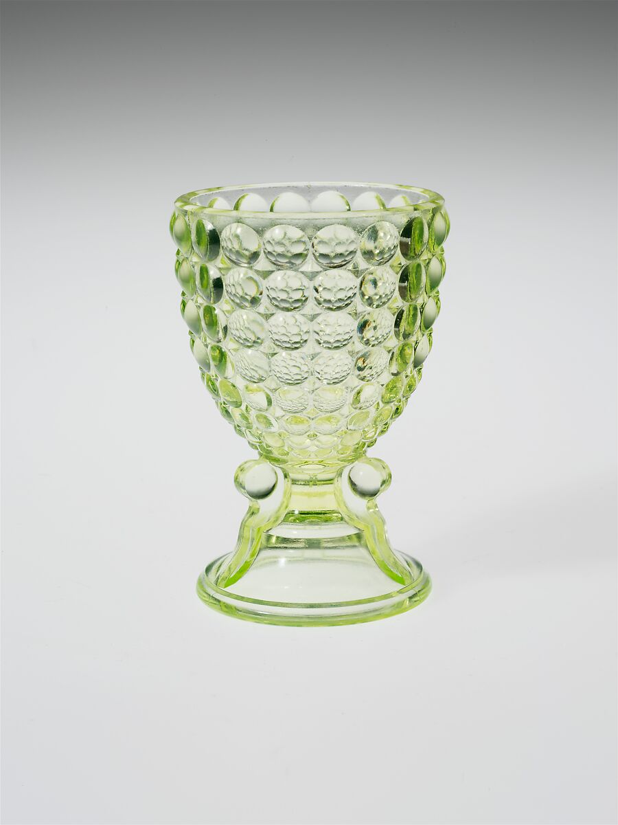 Egg Cup, Adams and Company, Pressed yellow glass, American 