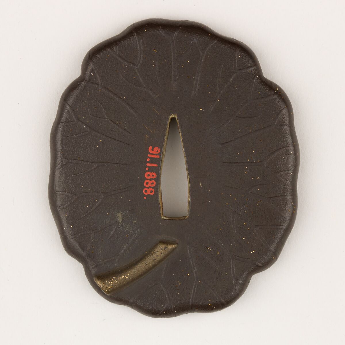 Sword Guard (Tsuba), Lacquer, leather, Japanese