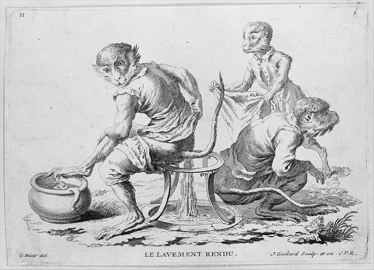 Singeries, ou Differentes Actions De La Vie Humaine, J. B. Guélard (French, active ca. 1730), Etching