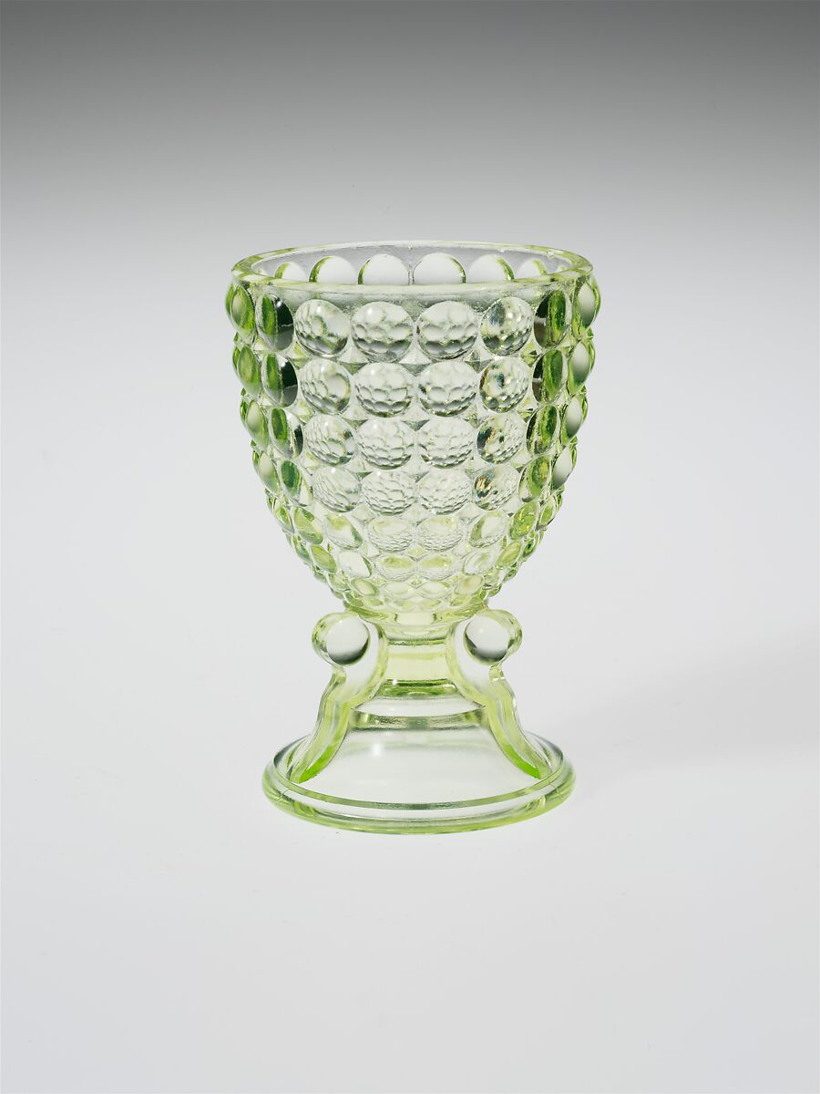 Egg Cup, Adams and Company, Pressed yellow glass, American 