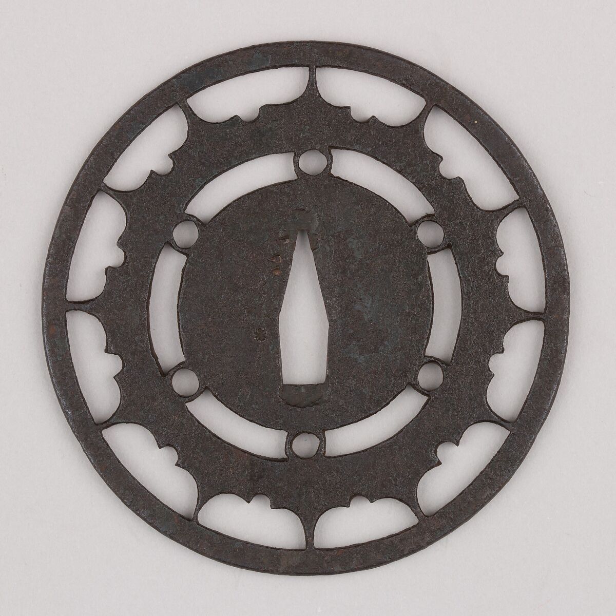 Sword Guard (Tsuba), Attributed to the Katchūshi school (Japanese), Iron, copper, Japanese