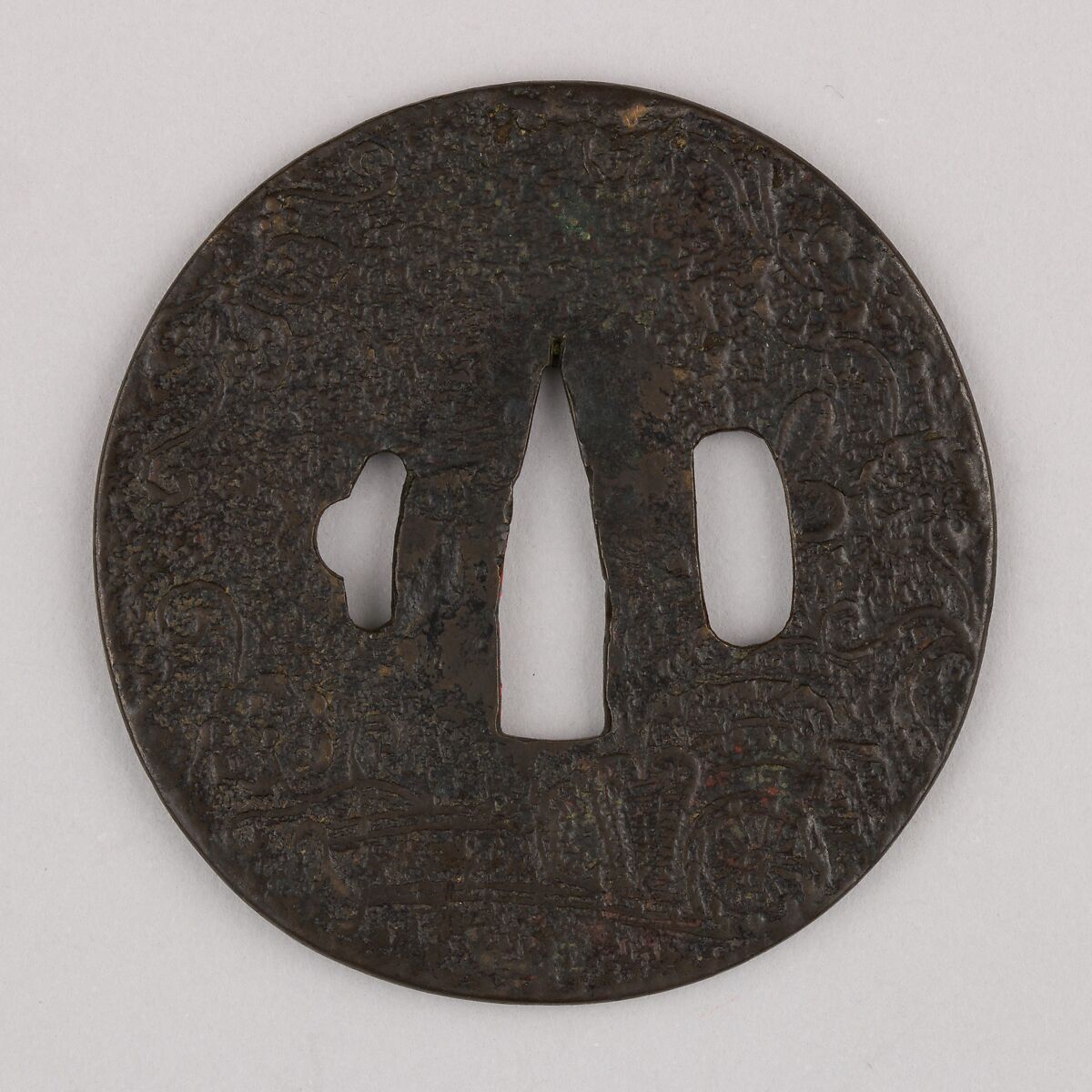Sword Guard (Tsuba), Iron, copper alloy (yamagane), copper, Japanese