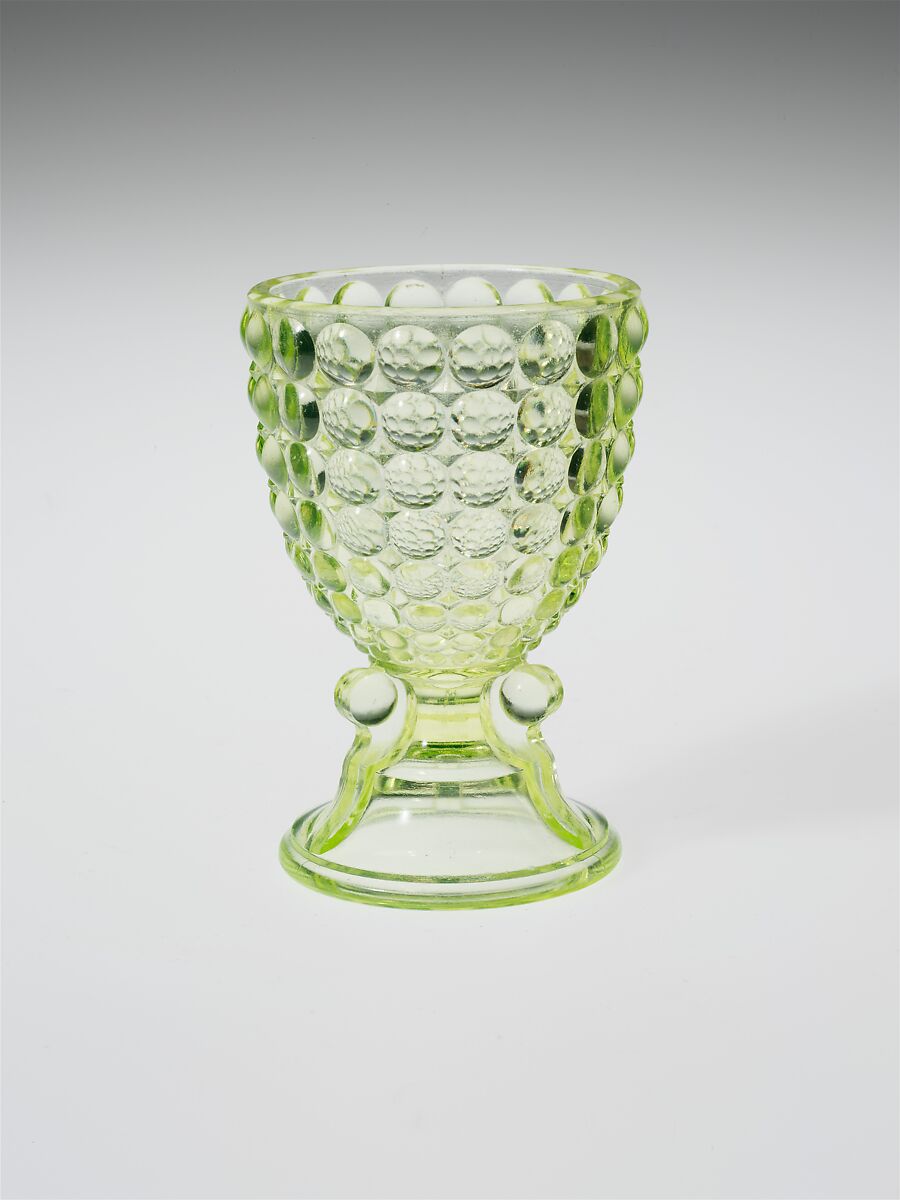 Egg Cup, Adams and Company, Pressed yellow glass, American 
