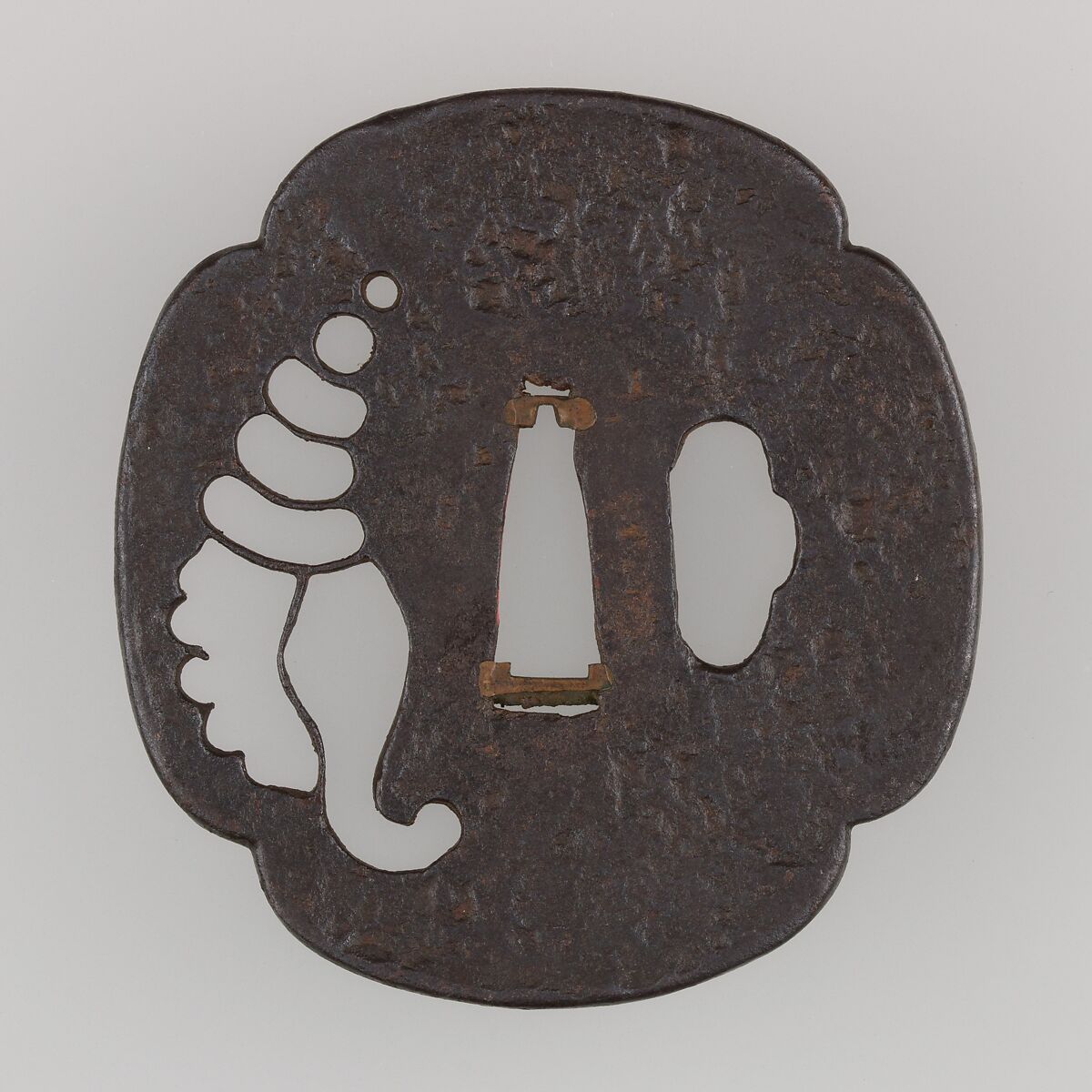 Sword Guard (Tsuba), Iron, copper, Japanese