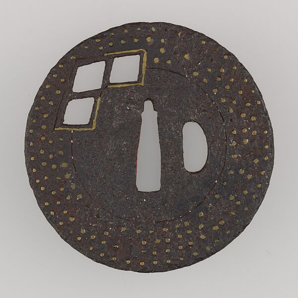 Sword Guard (Tsuba), Iron, brass, copper, Japanese
