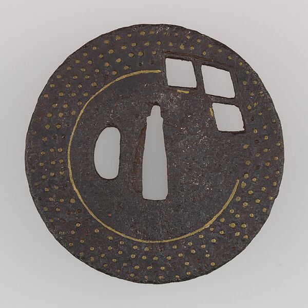 Sword Guard (Tsuba), Iron, brass, copper, Japanese 