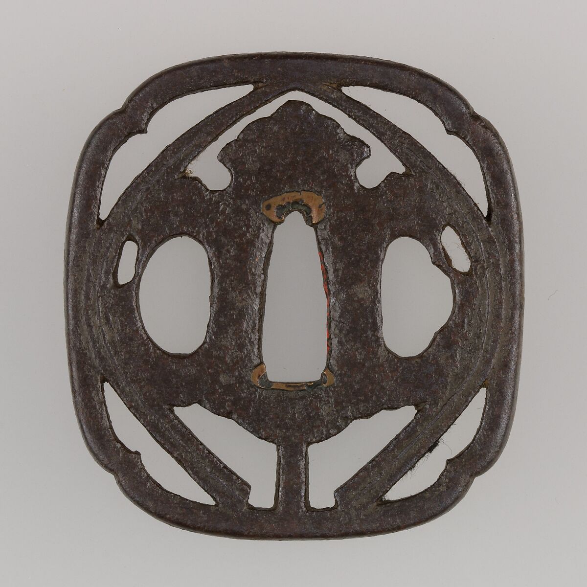 Sword Guard (Tsuba), Iron, copper, Japanese 