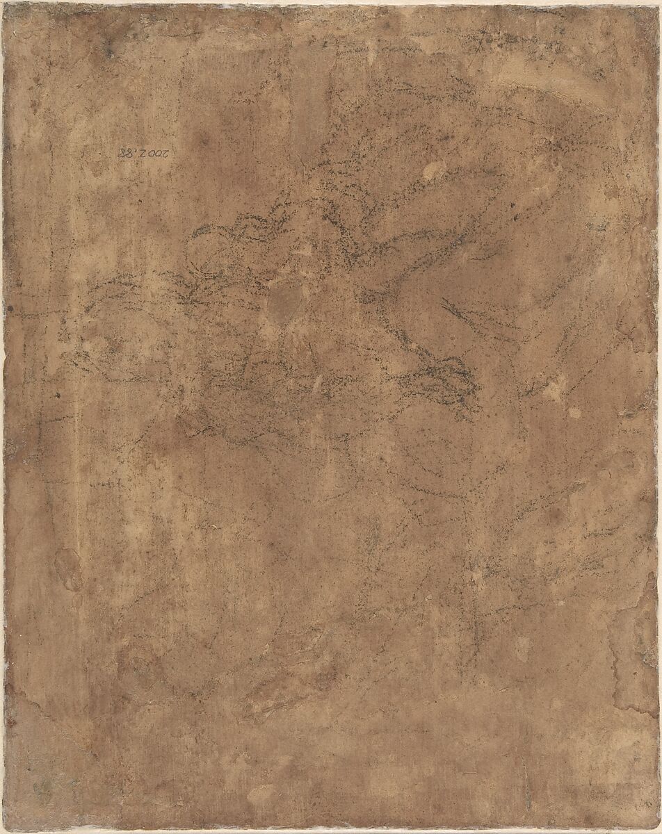 Virgin and Child, and Saint John the Baptist (recto); Summary sketches, possibly the Virgin and Child (verso), Attributed to Jacob de Backer (Netherlandish, Antwerp ca. 1540/1545–before 1600 Antwerp), Brown and black oil with white heightening (recto); black chalk (verso)