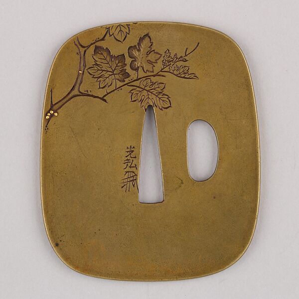 Sword Guard (Tsuba), Copper alloy (sentoku), gold, copper-silver alloy (shibuichi), copper, Japanese