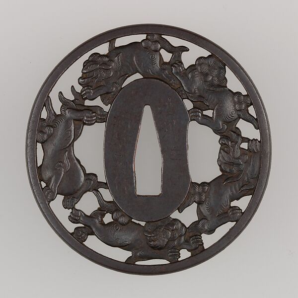 Sword Guard (Tsuba), Iron, copper, Japanese 