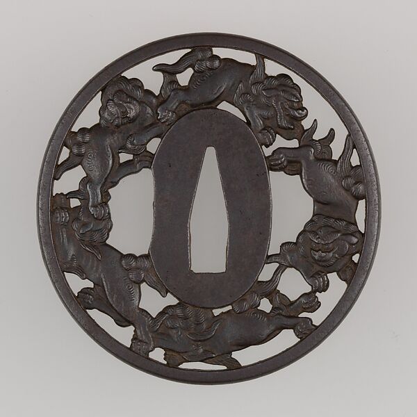 Sword Guard (Tsuba), Iron, copper, Japanese