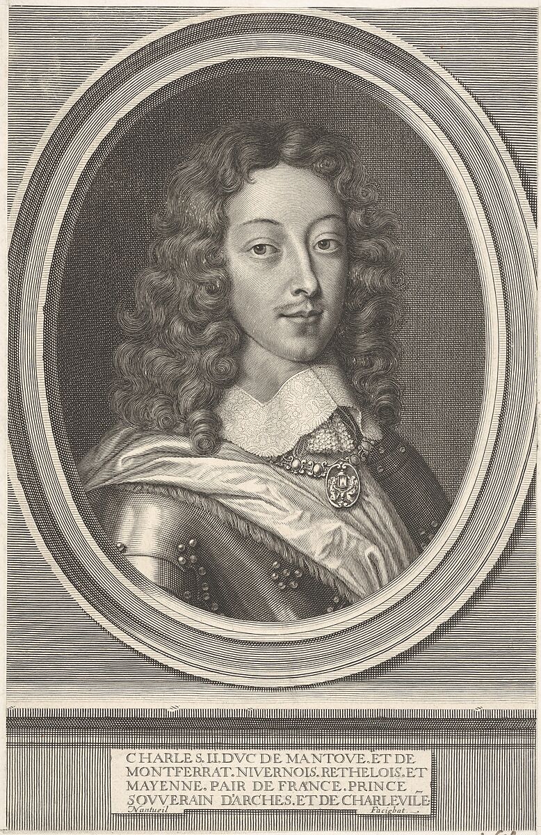 Charles II de Gonzague-Clèves, duc de Mantoue, Robert Nanteuil (French, Reims 1623–1678 Paris), Engraving 