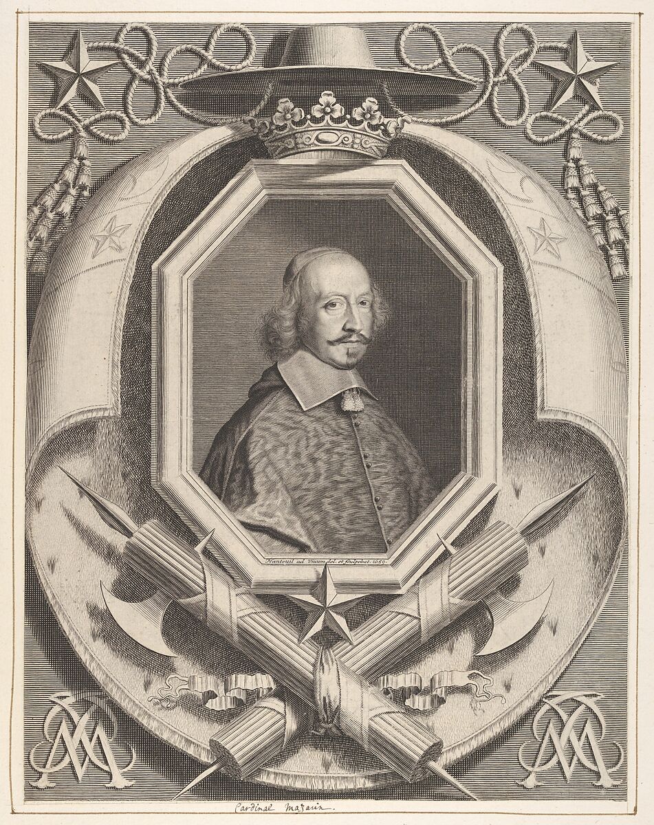 Le Cardinal Jules Mazarin, Robert Nanteuil (French, Reims 1623–1678 Paris), Engraving; first state of two (Petitjean & Wickert) 