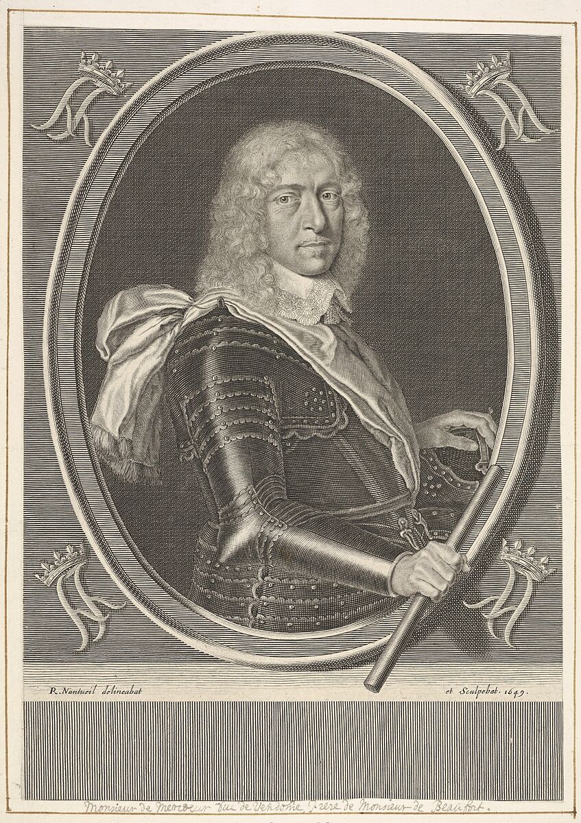 Louis de Bourbon-Vendôme, duc de Mercoeur, Robert Nanteuil (French, Reims 1623–1678 Paris), Engraving; first state of two (Petitjean & Wickert) 