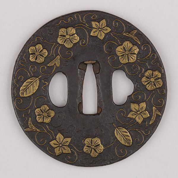 Sword Guard (Tsuba), Iron, brass, copper, Japanese