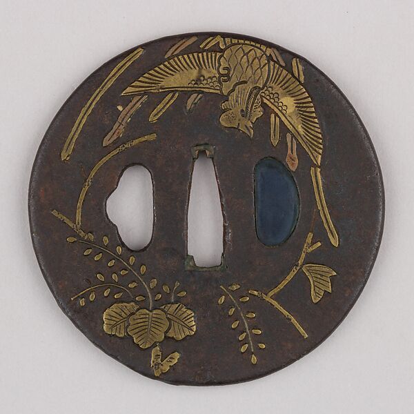 Sword Guard (Tsuba), Iron, brass, copper, Japanese