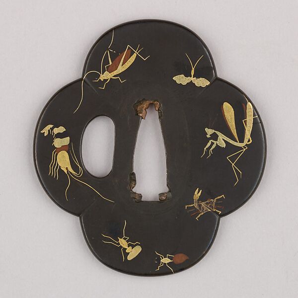 Sword Guard (Tsuba), Copper-silver alloy (shibuichi), gold, copper-gold alloy (shakudō), copper, Japanese 