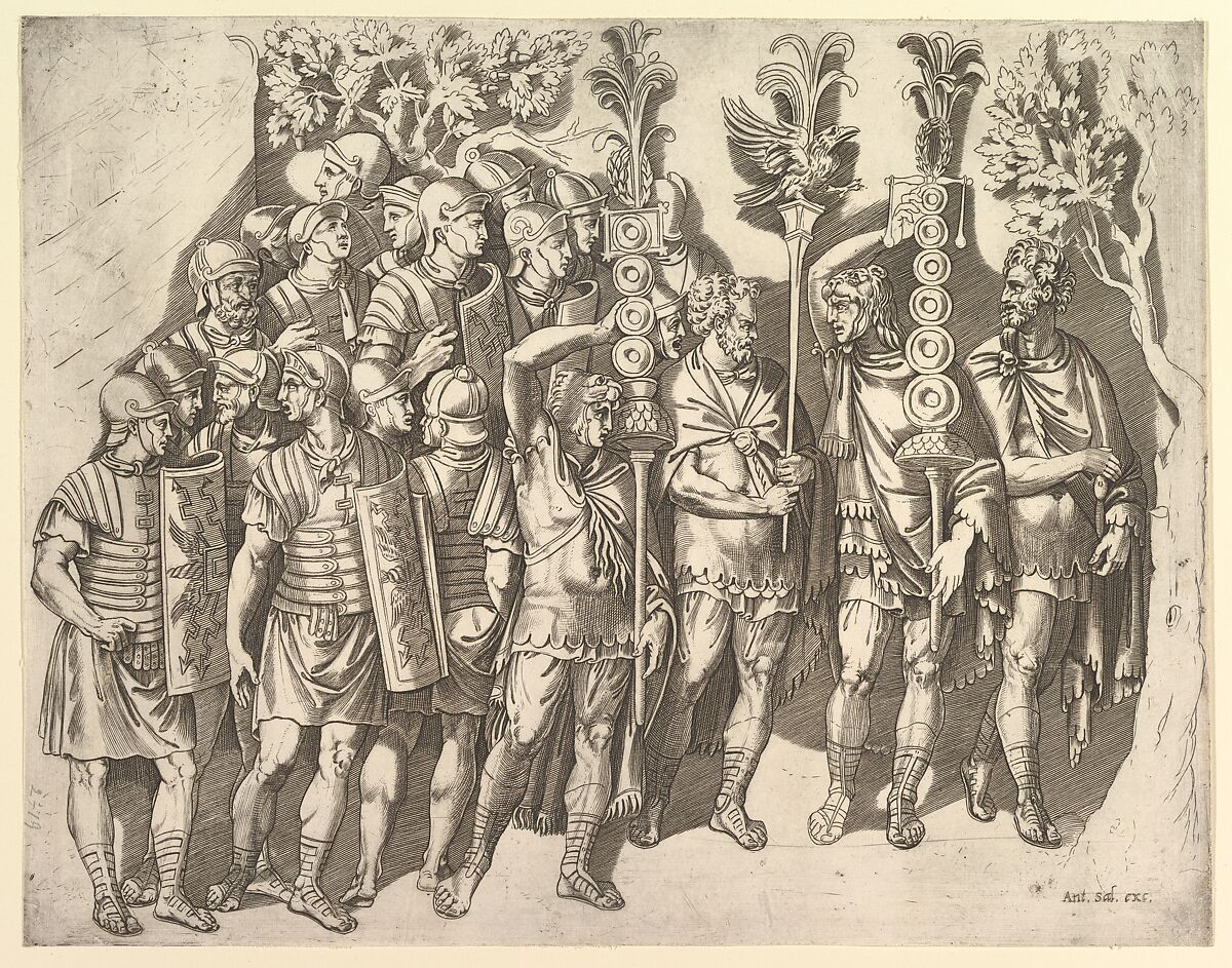 A Roman Legion (from Trajan's Column), from "Speculum Romanae Magnificentiae", Marco Dente (Italian, Ravenna, active by 1515–died 1527 Rome), Engraving 