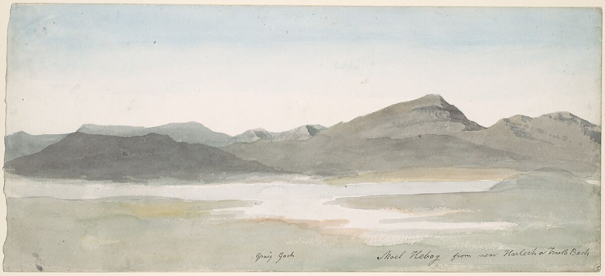 Craig Goch, Moel Hebog, North Wales, Cornelius Varley (British, London 1781–1873 London), Watercolor over graphite 