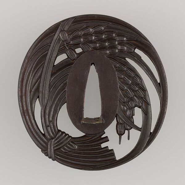 Sword Guard (Tsuba), Iron, copper, Japanese