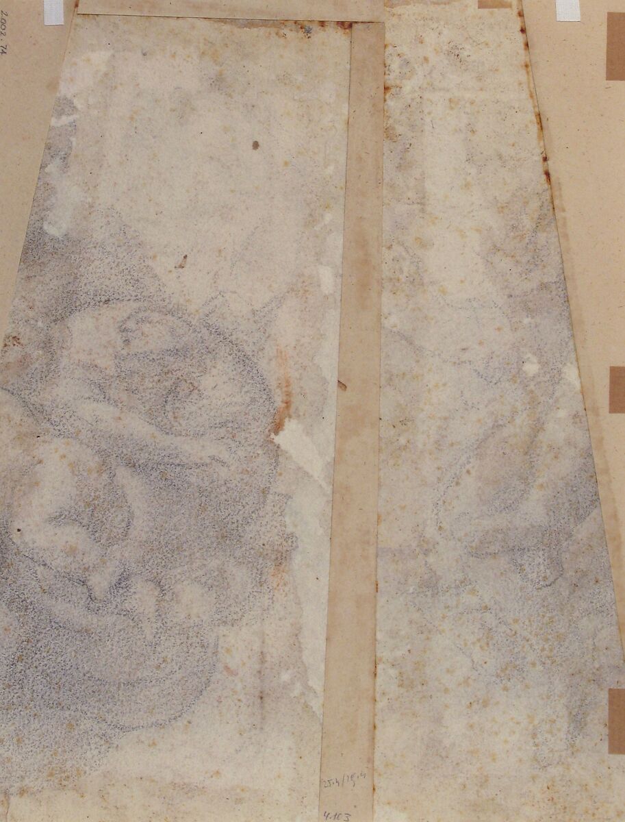 Design for the Decoration of a Cupola with a Prophet, King David and Two Putti, Mattia Preti (Il Cavalier Calabrese) (Italian, Taverna 1613–1699 Valletta), Red chalk, pen and brown ink, brush and red wash