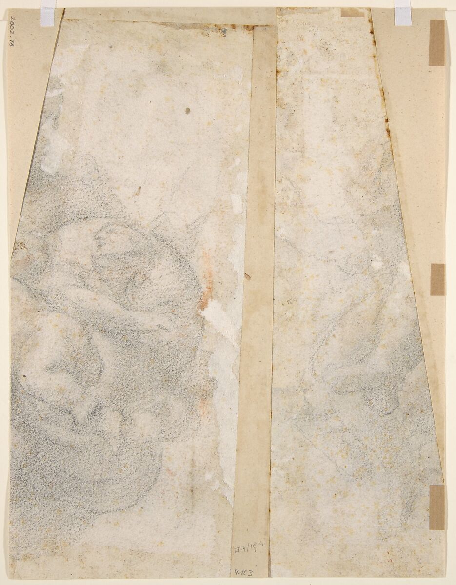 Design for the Decoration of a Cupola with a Prophet, King David and Two Putti, Mattia Preti (Il Cavalier Calabrese) (Italian, Taverna 1613–1699 Valletta), Red chalk, pen and brown ink, brush and red wash