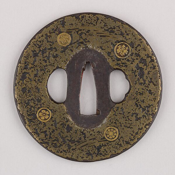 Sword Guard (Tsuba), Iron, brass, copper, Japanese