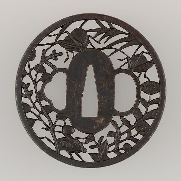 Sword Guard (Tsuba), Iron, copper, Japanese