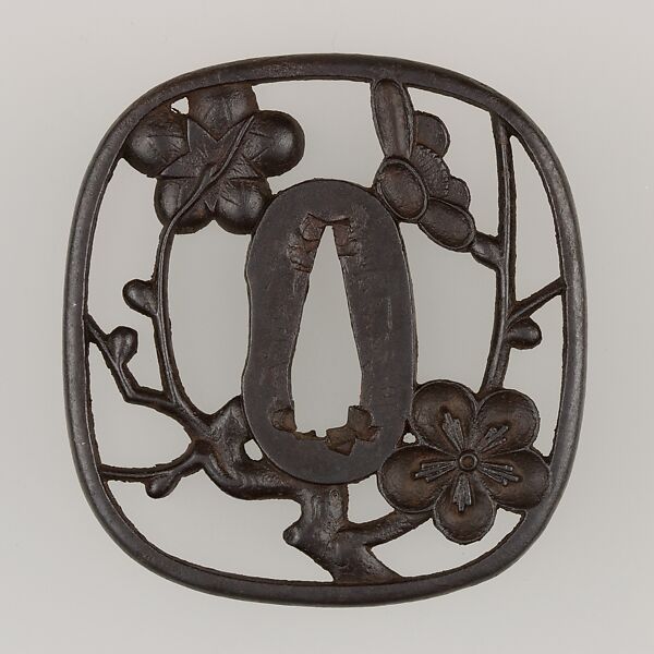 Sword Guard (Tsuba), Iron, copper, Japanese