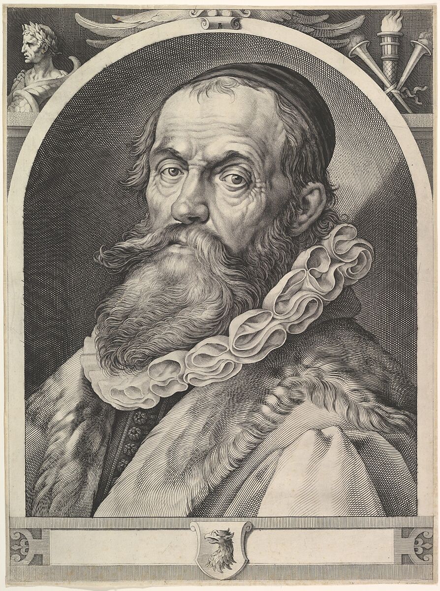 Portrait of Hendrick Goltzius, Jan Muller (Netherlandish, Amsterdam 1571–1628 Amsterdam), Engraving; New Holl.'s second state of three 